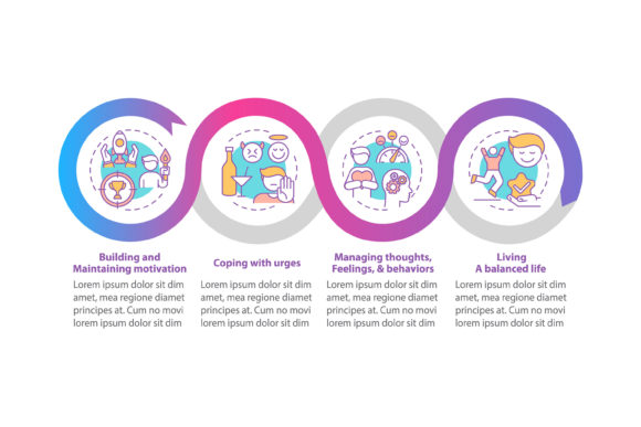 Addiction Recovery Steps Vector Graphics