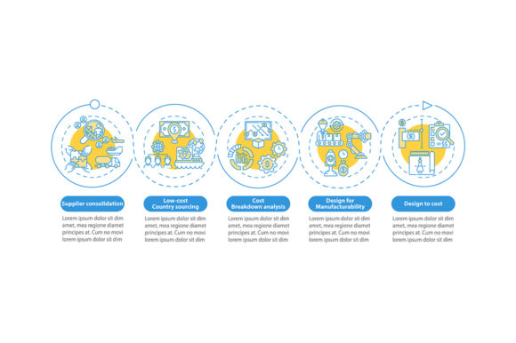 Cost Reduce Vector Infographic Template
