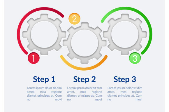 Empty Circle Gears Vector Infographic