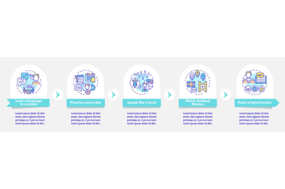 Language Learning Vector Infographic Graphics