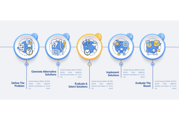 Problem Solving Steps Vector Infographic