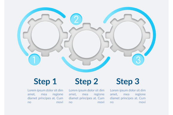 Transparent Gears Vector Infographic Graphics