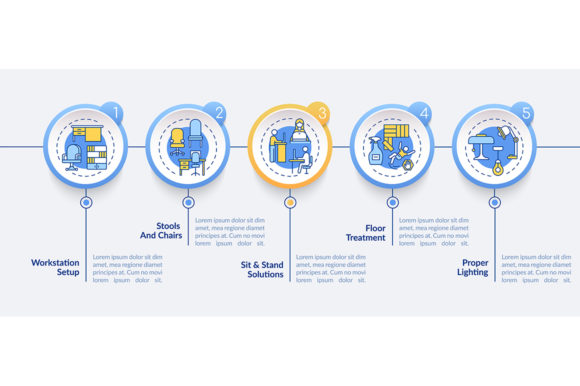 Work Station Design Vector Infographic